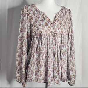 Rachel Zoe Braided Floral‎ Boho Blouse size XS